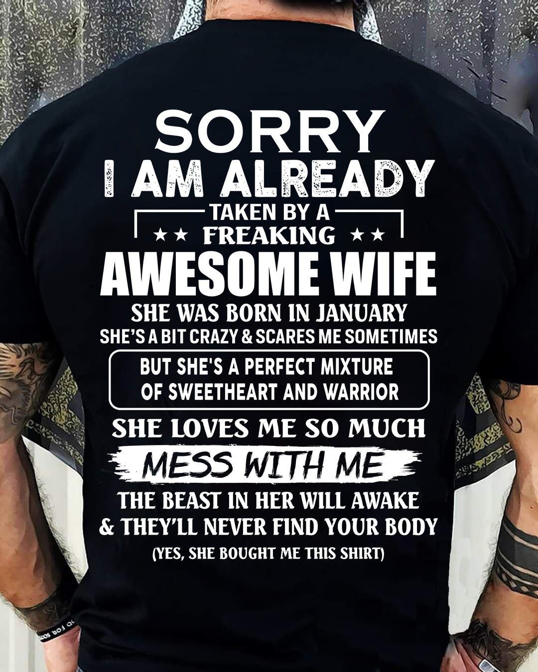wife January - Perfect gift for husband from wife - NGHL01 (SKU68-86-01)