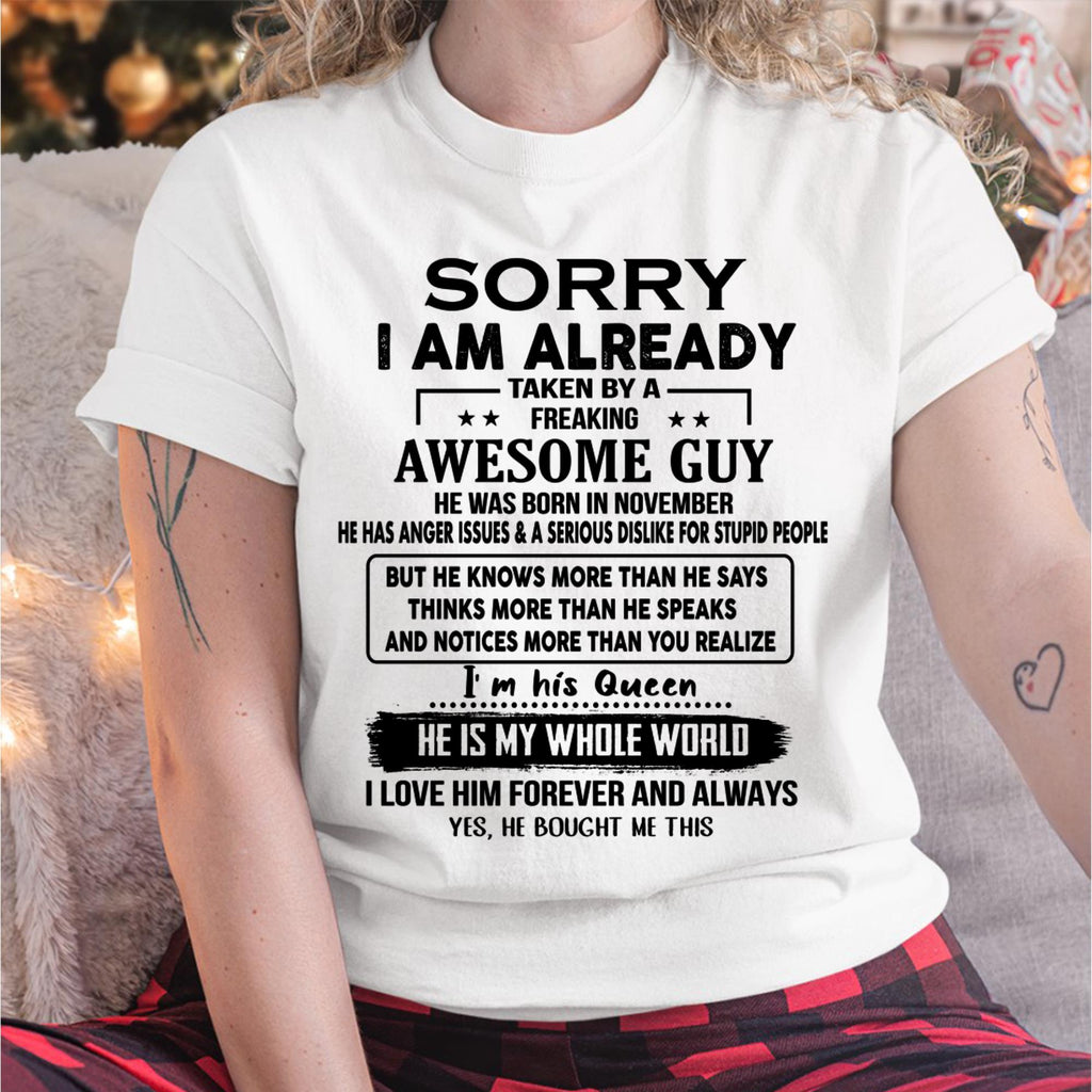 November - Awesome Guy - Perfect gift for your girlfriend or wife From Husband - NGHL11 (SKUT08-11-11)