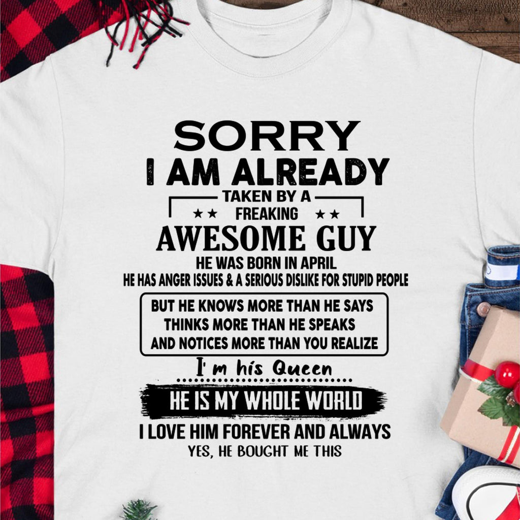 April - Awesome Guy - Perfect gift for girlfriend or wife  From Husband - NGHL04 (SKUT08-11-04)