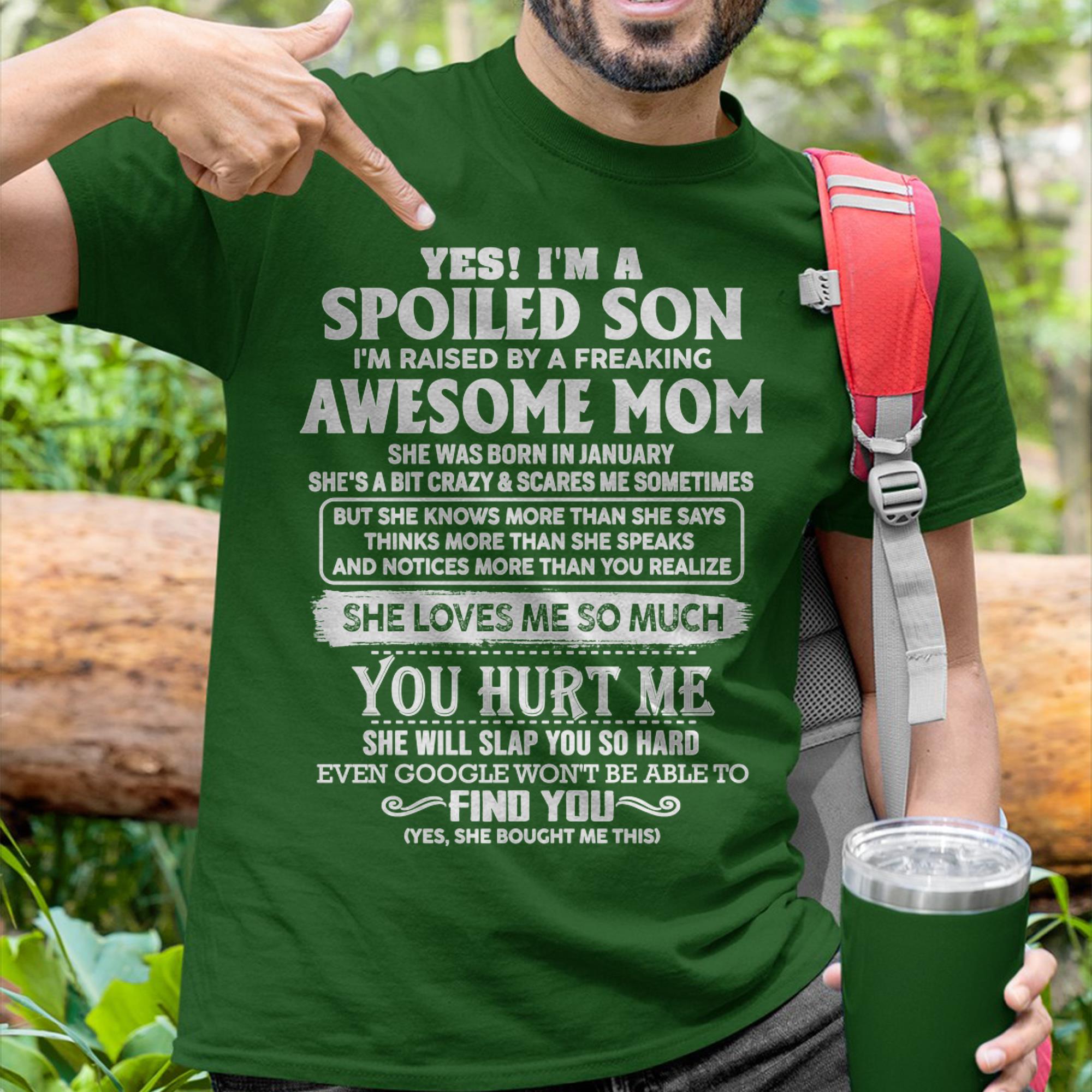 January - Awesome Mom - Perfect Gift For Your Spoiled Son From Mom - NGHL01 (SKU05-47-01)