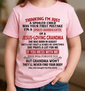 Christian Girl Shirt – Spoiled by Grandma August Edition – From Grandma to Granddaughter NGHL08 (SKU07-181-08)