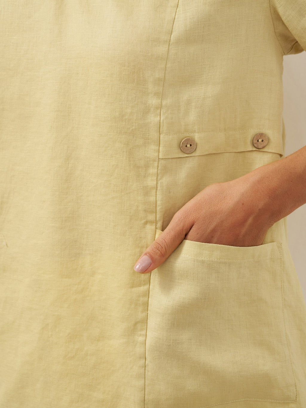 100% Linen Asymmetric Hem Long Top ISLA