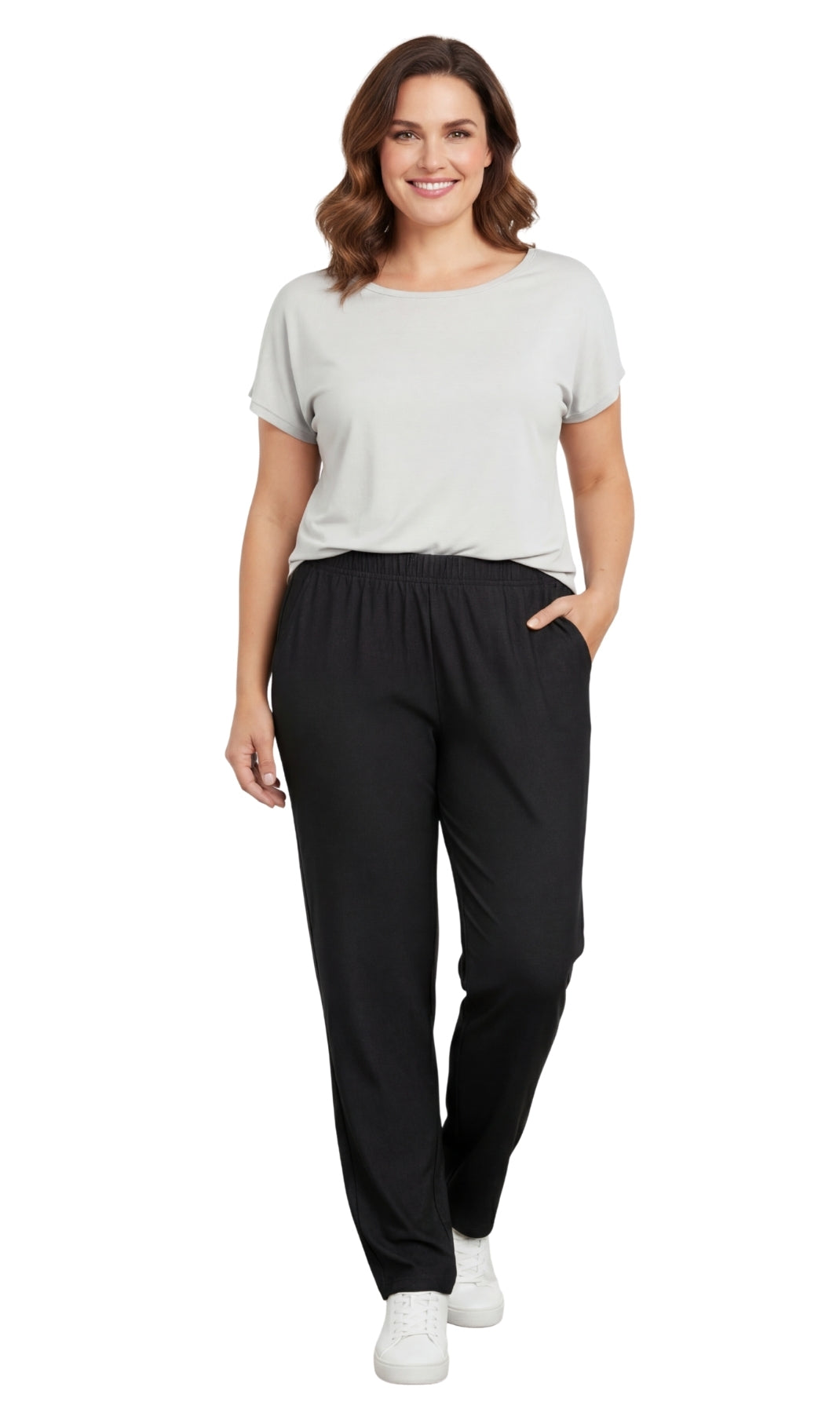 Women's Lightweight Pull-On Denim Jeans with Elastic Waist – Relaxed Fit Stretch Jeans for Casual Everyday Wear