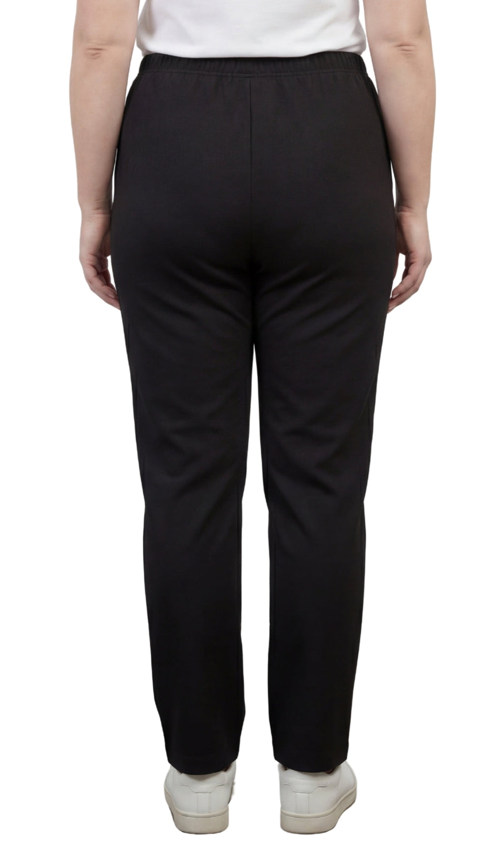 Women's Classic Pull-On Poly Knit Pants — Elastic Waist Dress Slacks