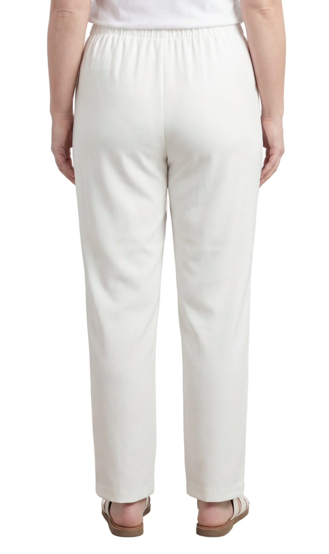 Women's Classic Pull-On Poly Knit Pants — Elastic Waist Dress Slacks