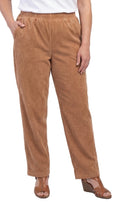 Women's Pull-On Fine Wale Corduroy Pants — Soft Covered Elastic Waist