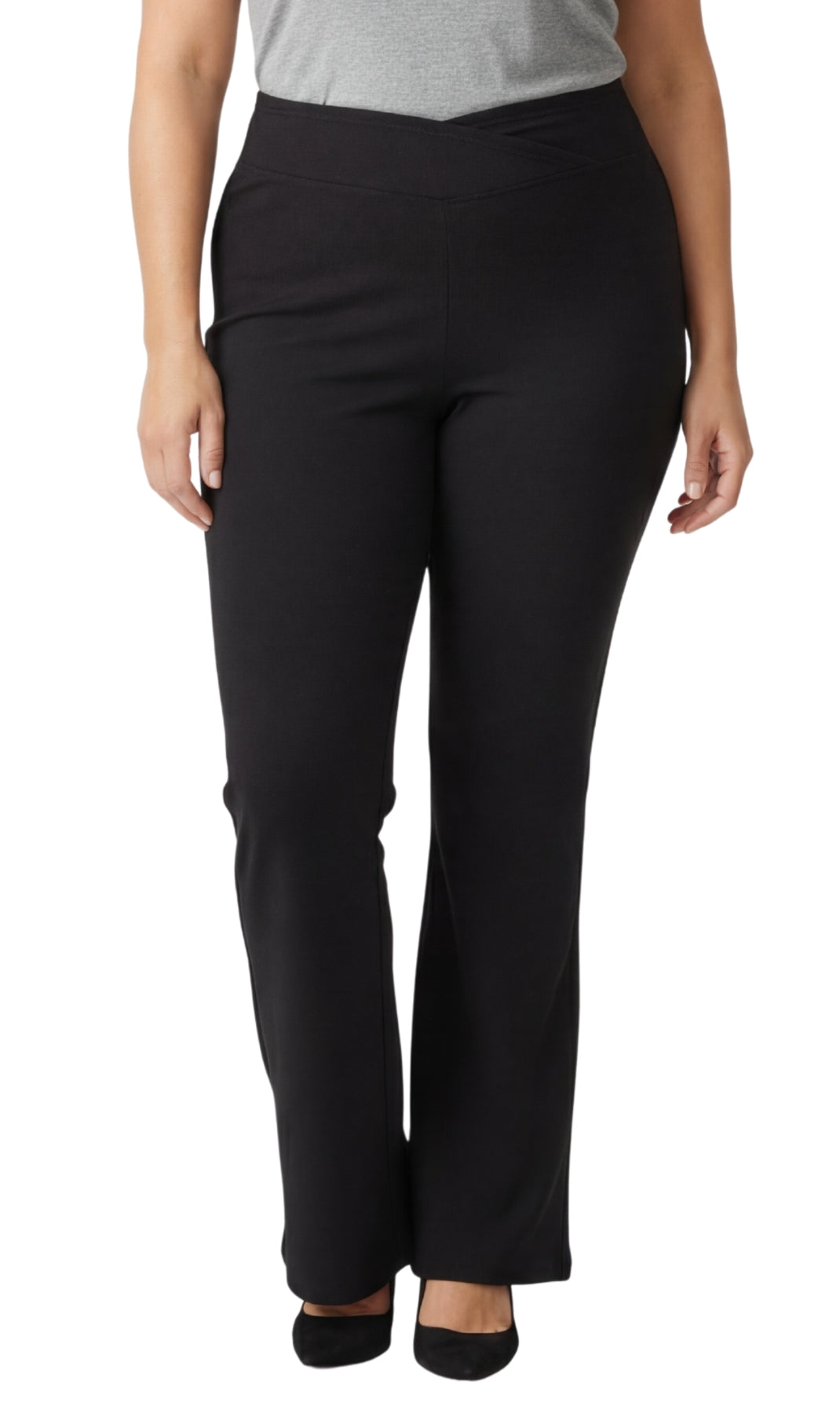Women's Bootcut Flare Leggings — Pull-On Cotton Stretch with Crossover Waist