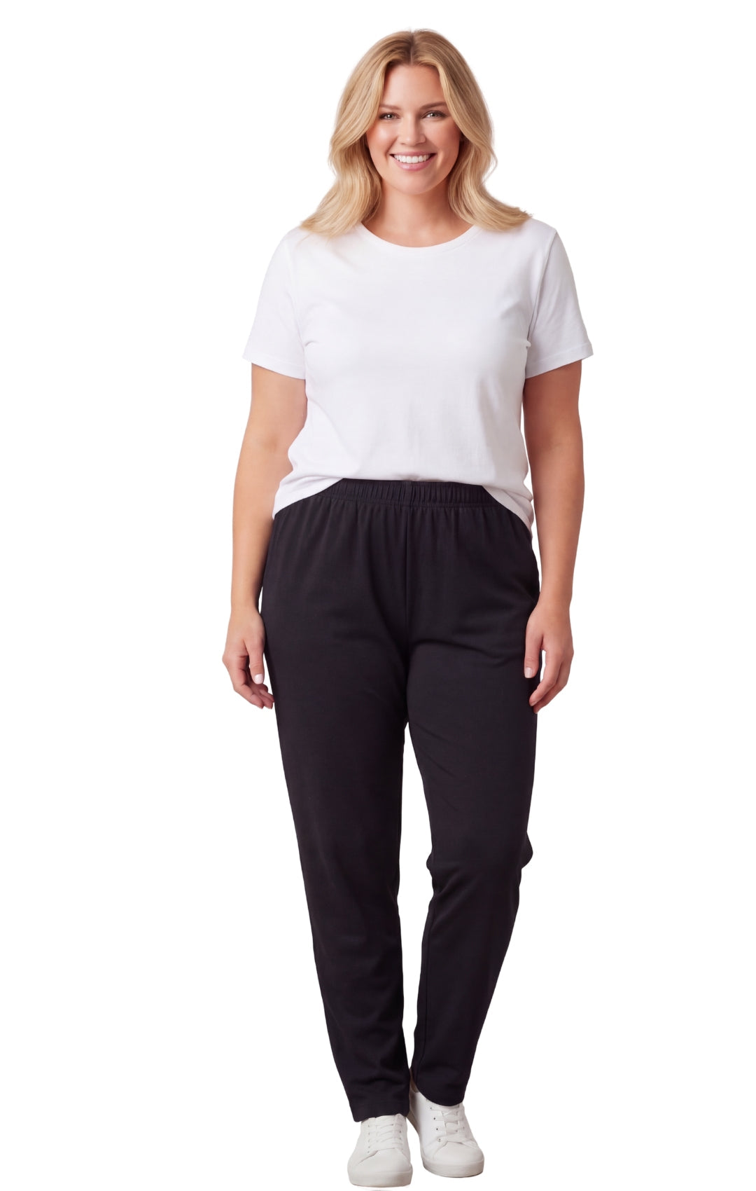 Women's High-Waisted Premium Cotton Stretch Leggings — Dressy Black