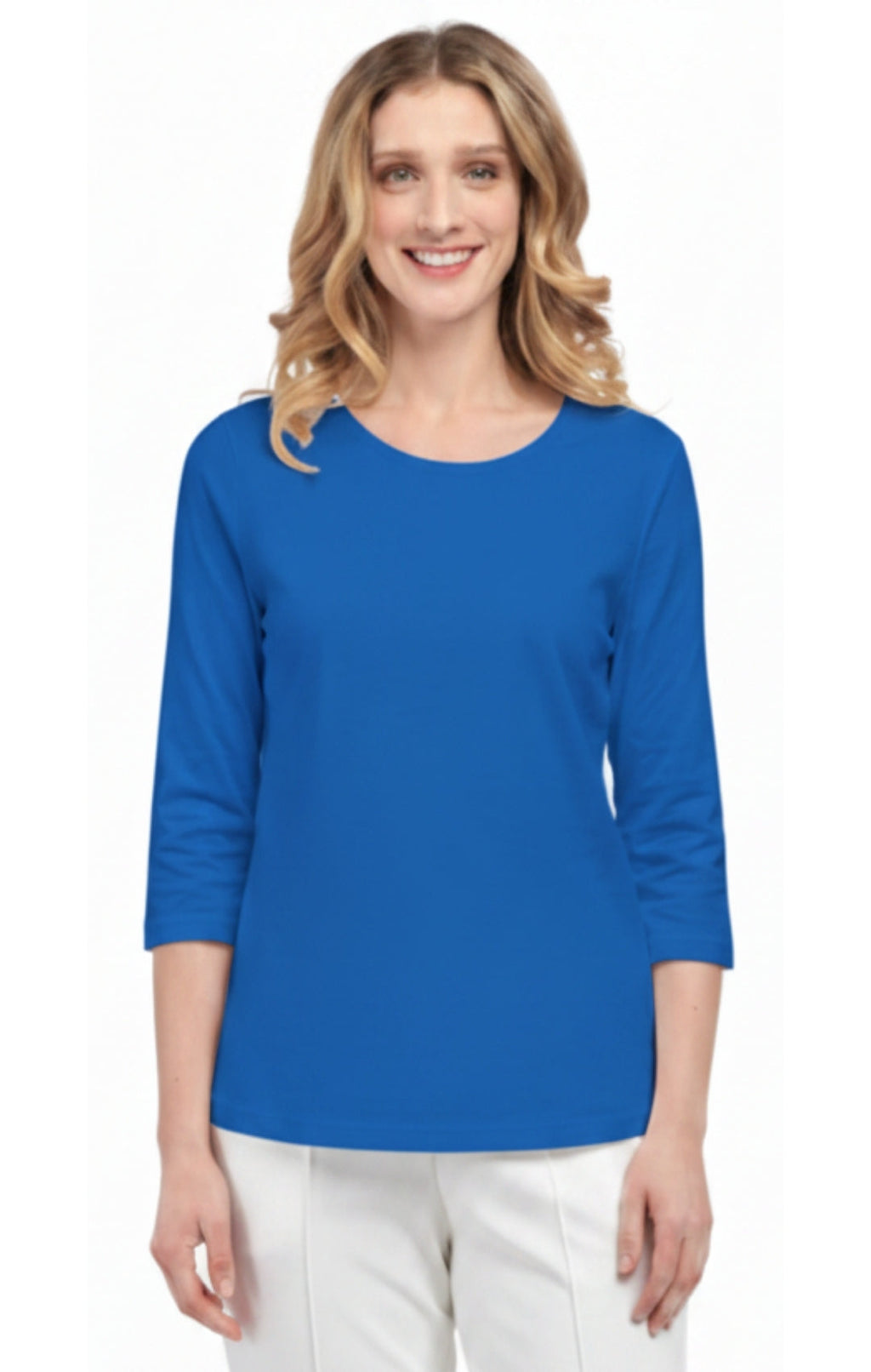 Women's 3/4 Sleeve Crew Neck Top — Comfortable Jersey Knit