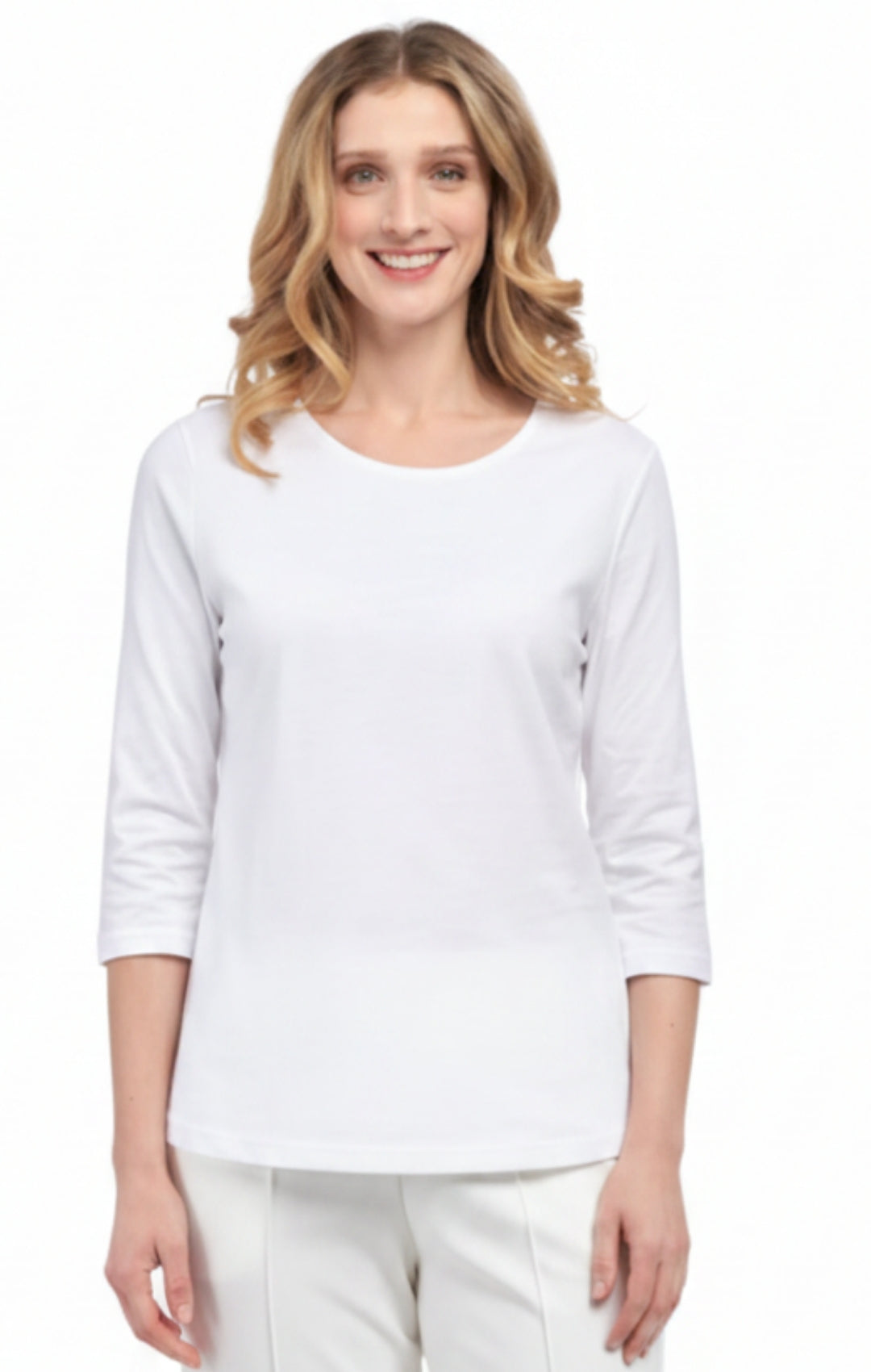 Women's 3/4 Sleeve Crew Neck Top — Comfortable Jersey Knit