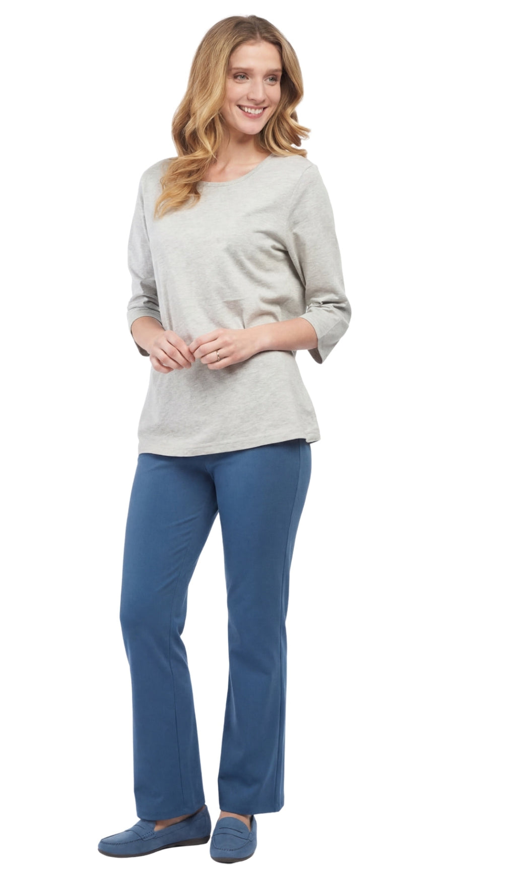 Women's 3/4 Sleeve Crew Neck Top — Comfortable Jersey Knit