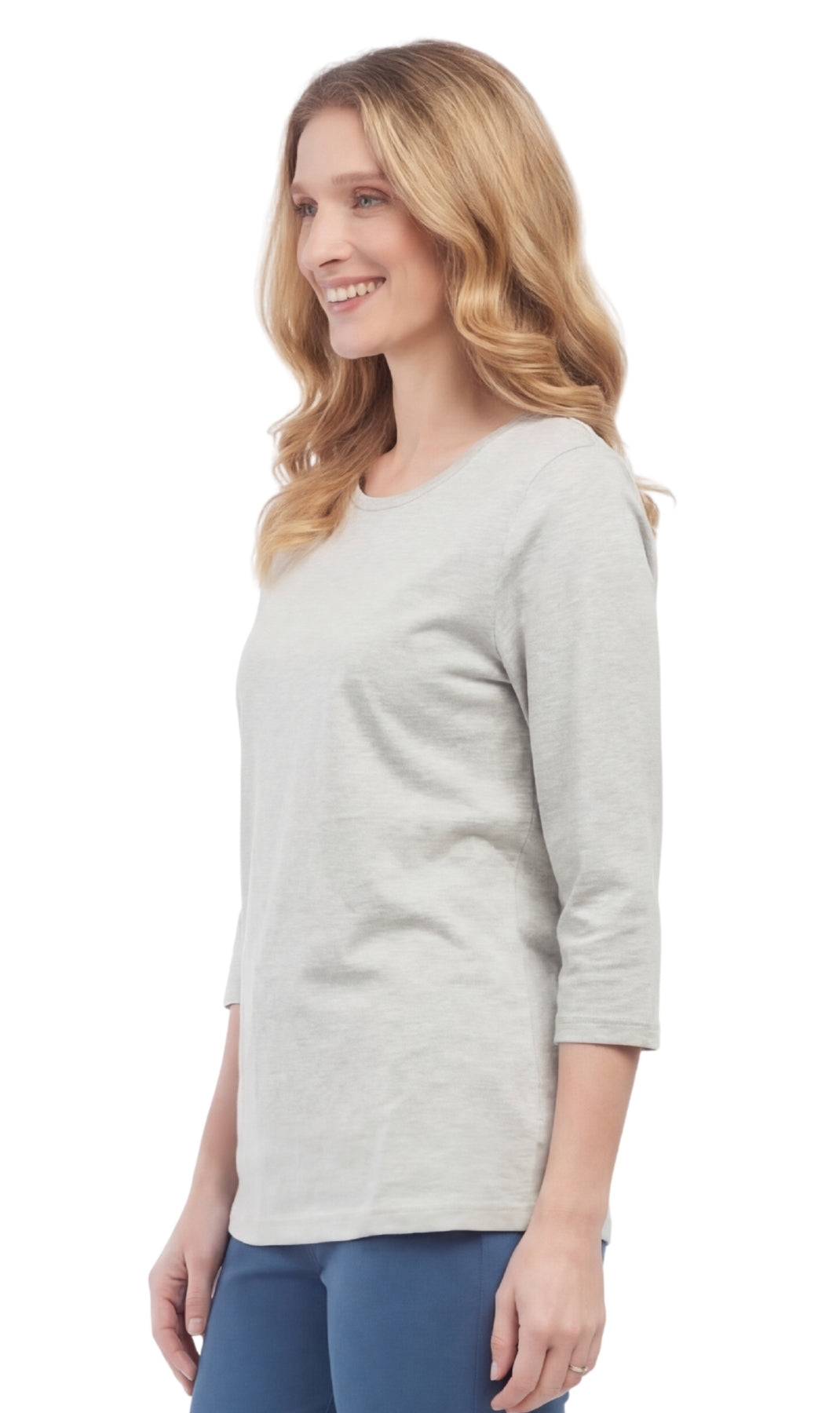 Women's 3/4 Sleeve Crew Neck Top — Comfortable Jersey Knit