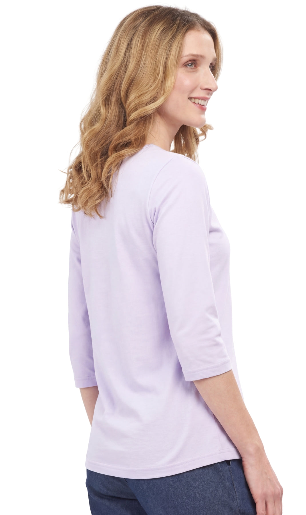 Women's 3/4 Sleeve Crew Neck Top — Comfortable Jersey Knit