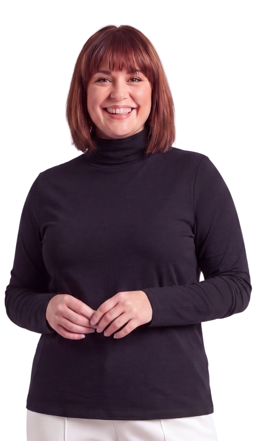 Women's Long Sleeve Relaxed Fit Turtleneck Top