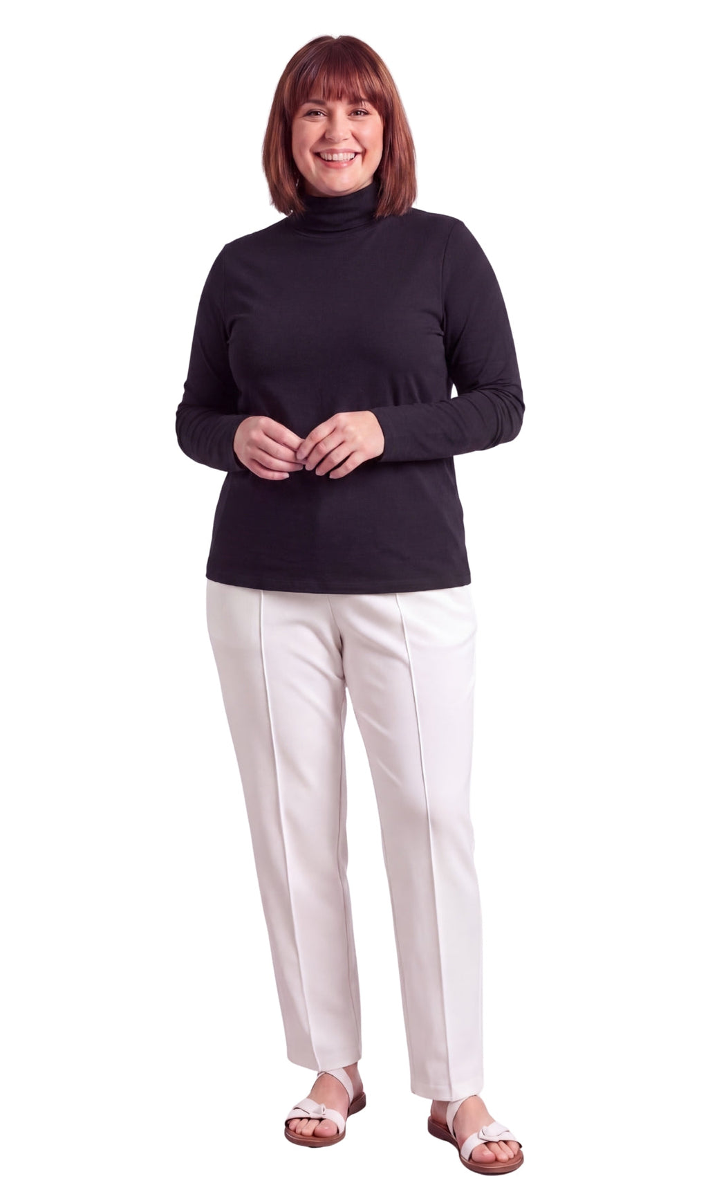 Women's Long Sleeve Relaxed Fit Turtleneck Top