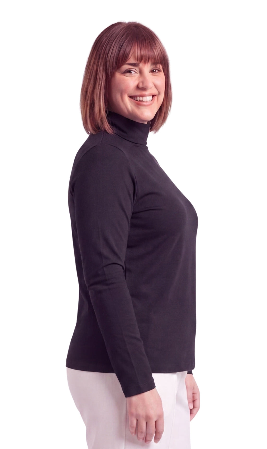 Women's Long Sleeve Relaxed Fit Turtleneck Top