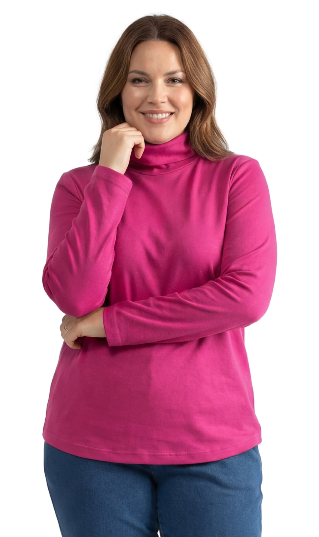 Women's Long Sleeve Relaxed Fit Turtleneck Top