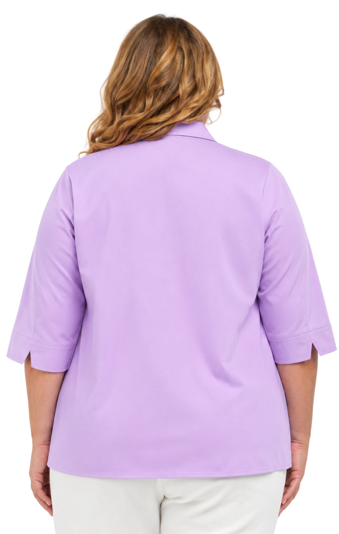 Women's 3/4 Sleeve Button-Down Camp Shirt — Collared Regular Fit