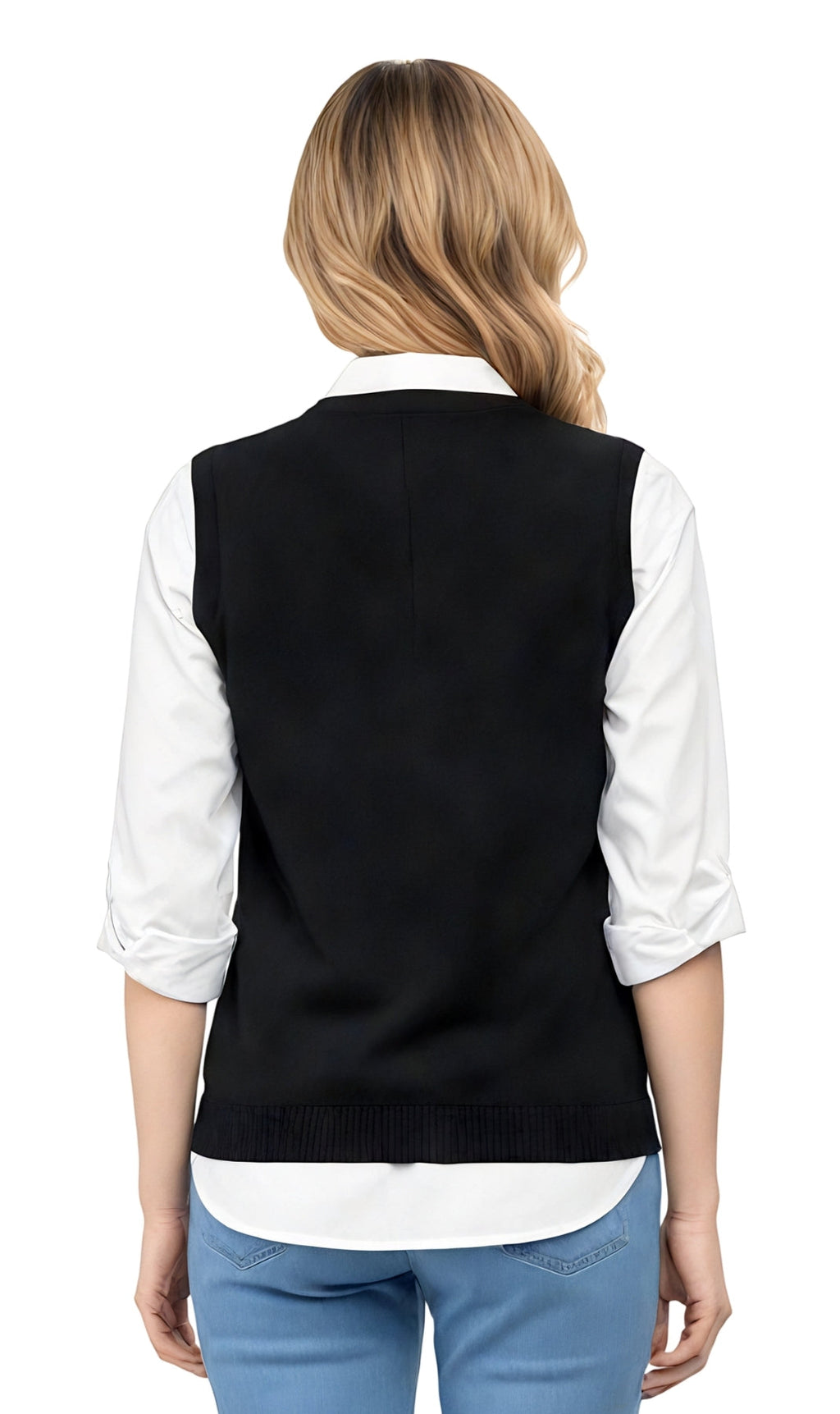 Women's Cable Knit Cardigan Sweater Vest — Button Front