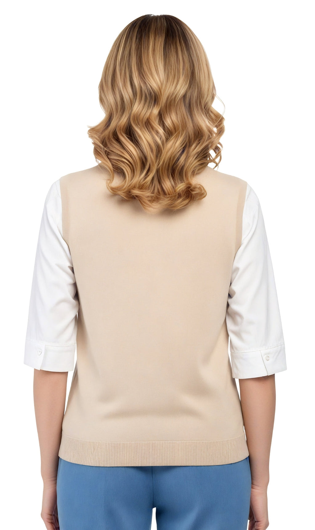 Women's Cable Knit Cardigan Sweater Vest — Button Front