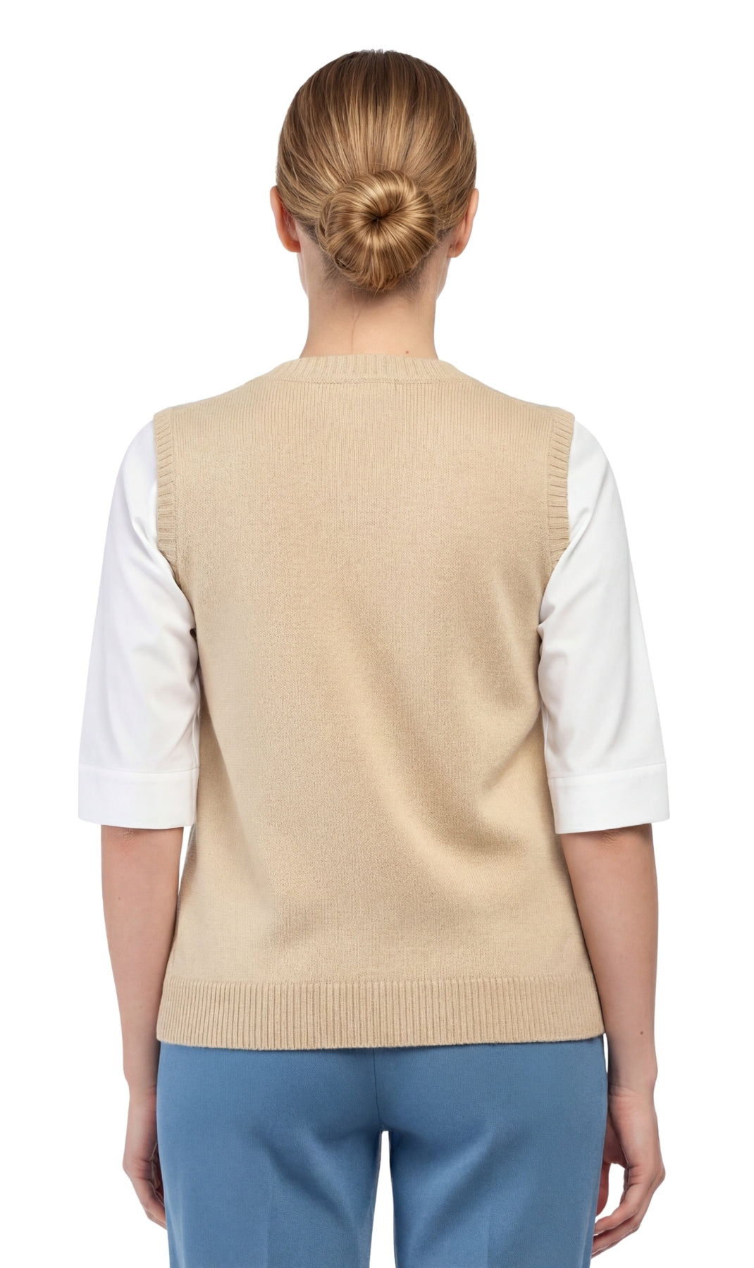 Women's Cable Knit Cardigan Sweater Vest — Button Front