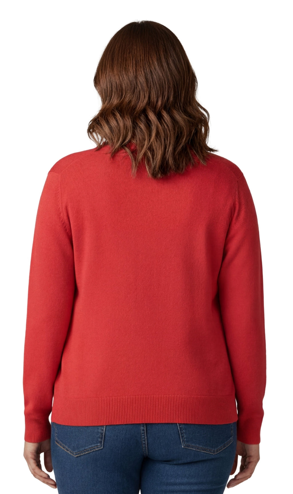 Women's Button Front Cardigan Crewneck Sweater with Pockets — Cotton Soft