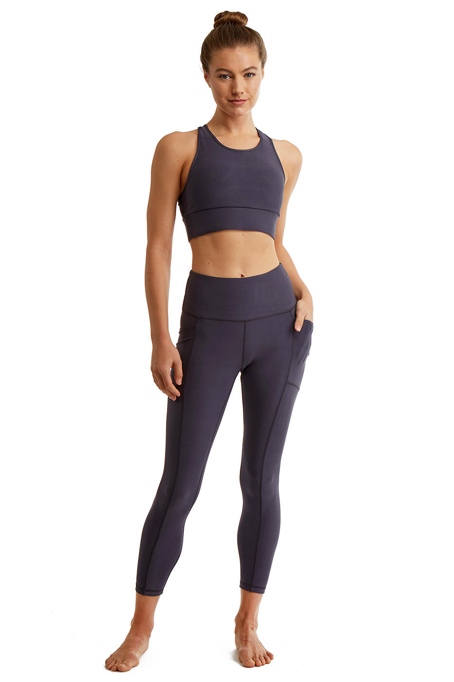 Women's 7/8 Leggings with Side Phone Pockets — Compression Double Knit