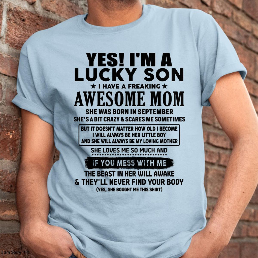 September - I am Lucky Son - Gift For Son From Mom - NGHL09 - (SKU-T1206LMS-09)