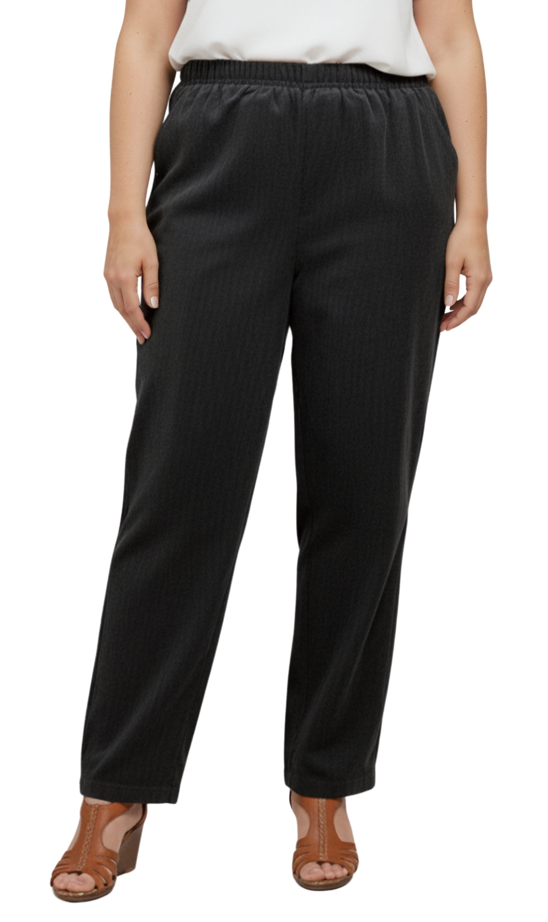 Women's Pull-On Fine Wale Corduroy Pants — Soft Covered Elastic Waist
