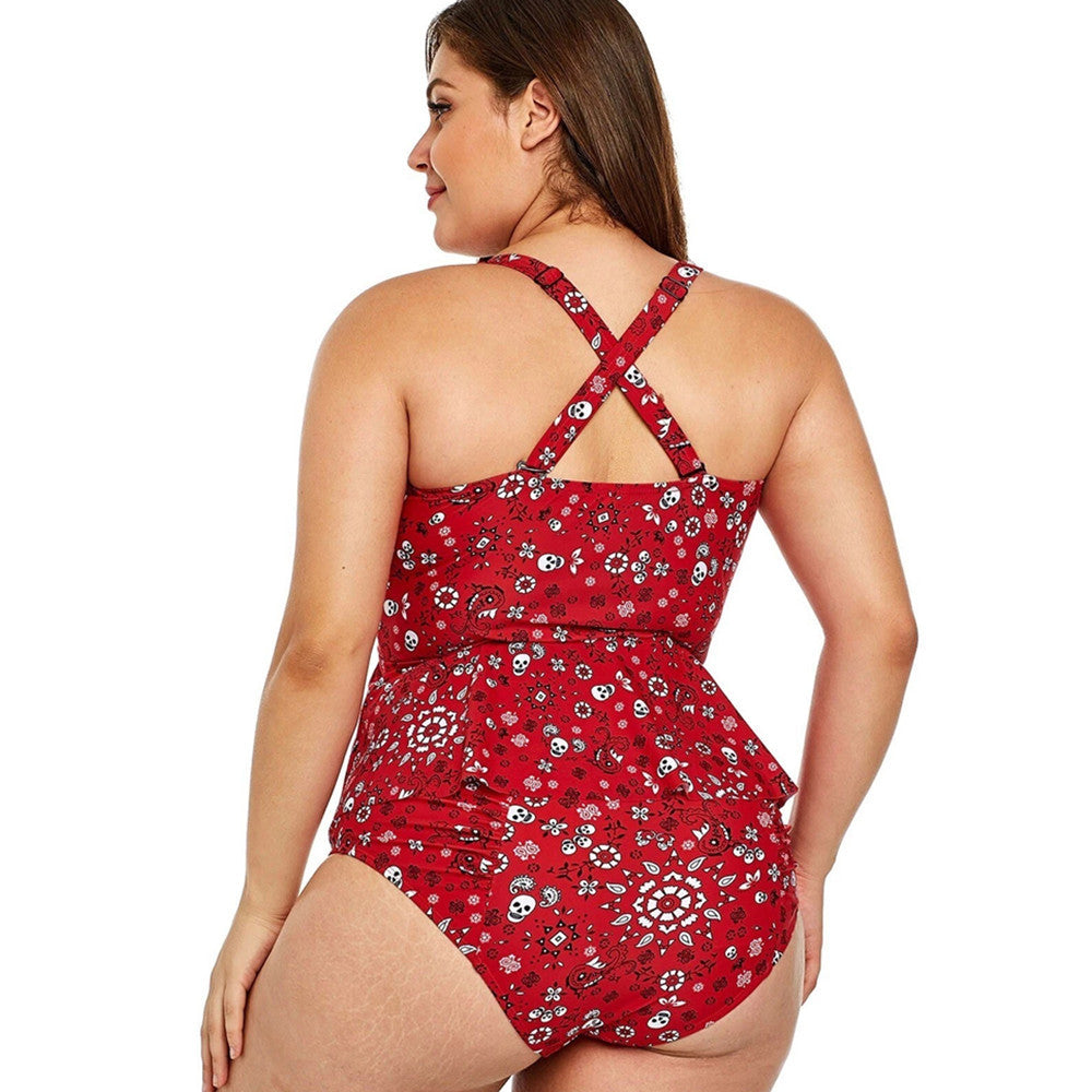 Plus Size Printed Bikini Swimsuit