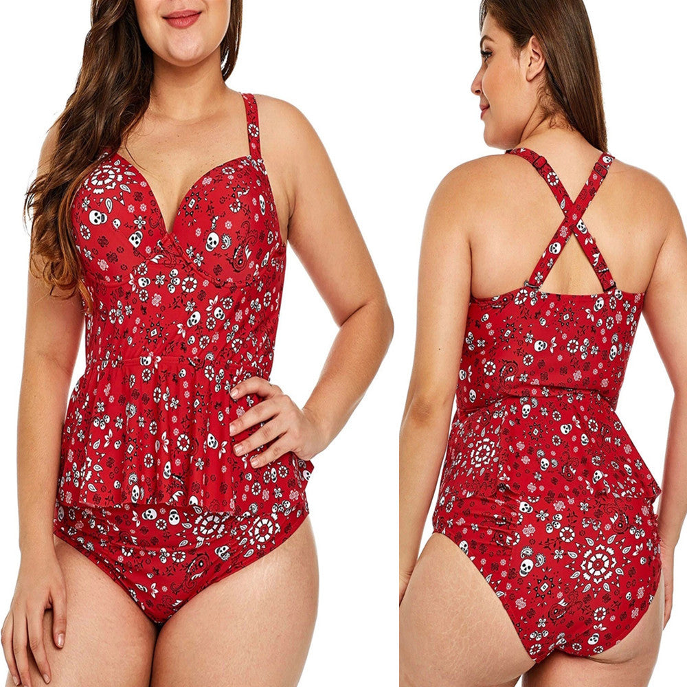 Plus Size Printed Bikini Swimsuit
