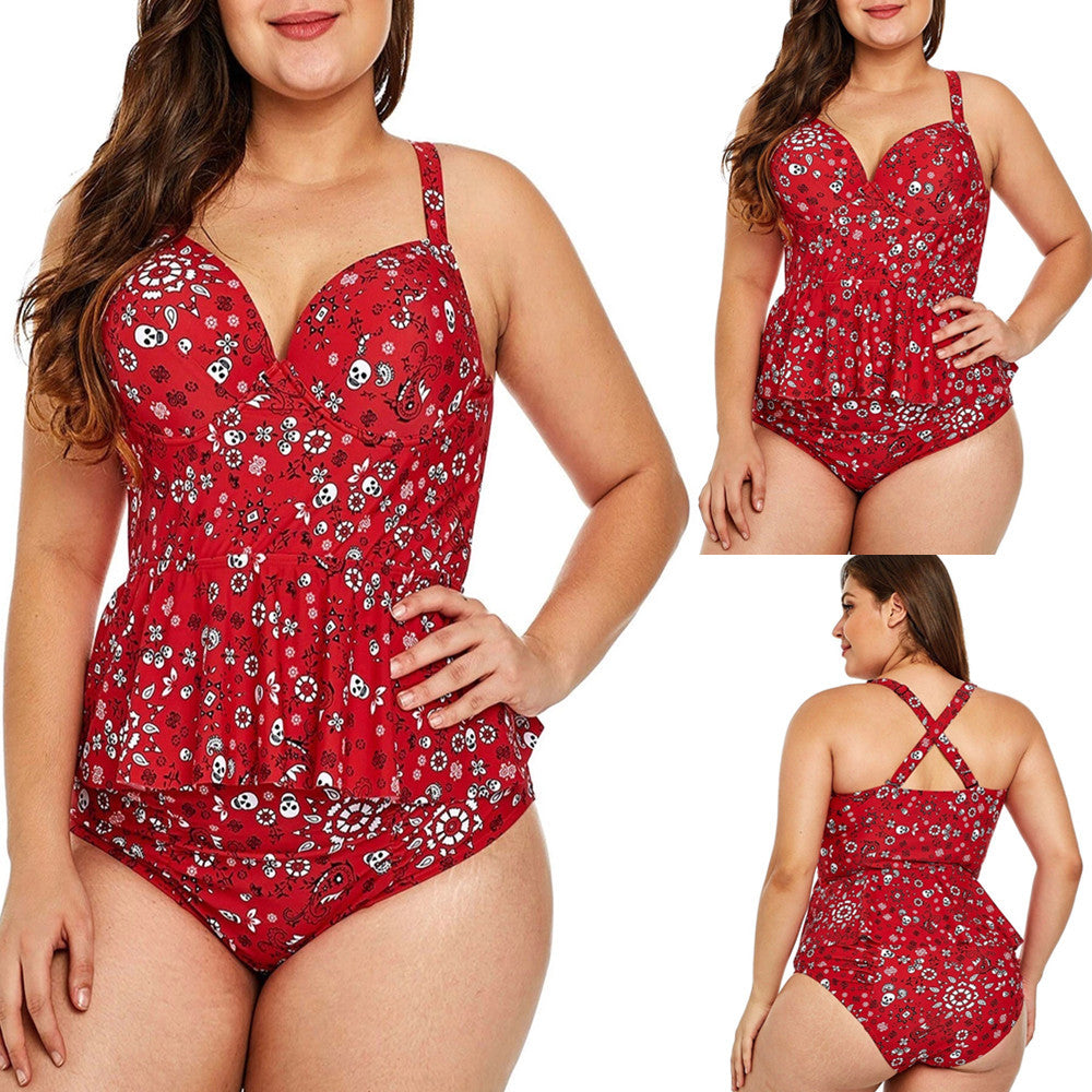 Plus Size Printed Bikini Swimsuit