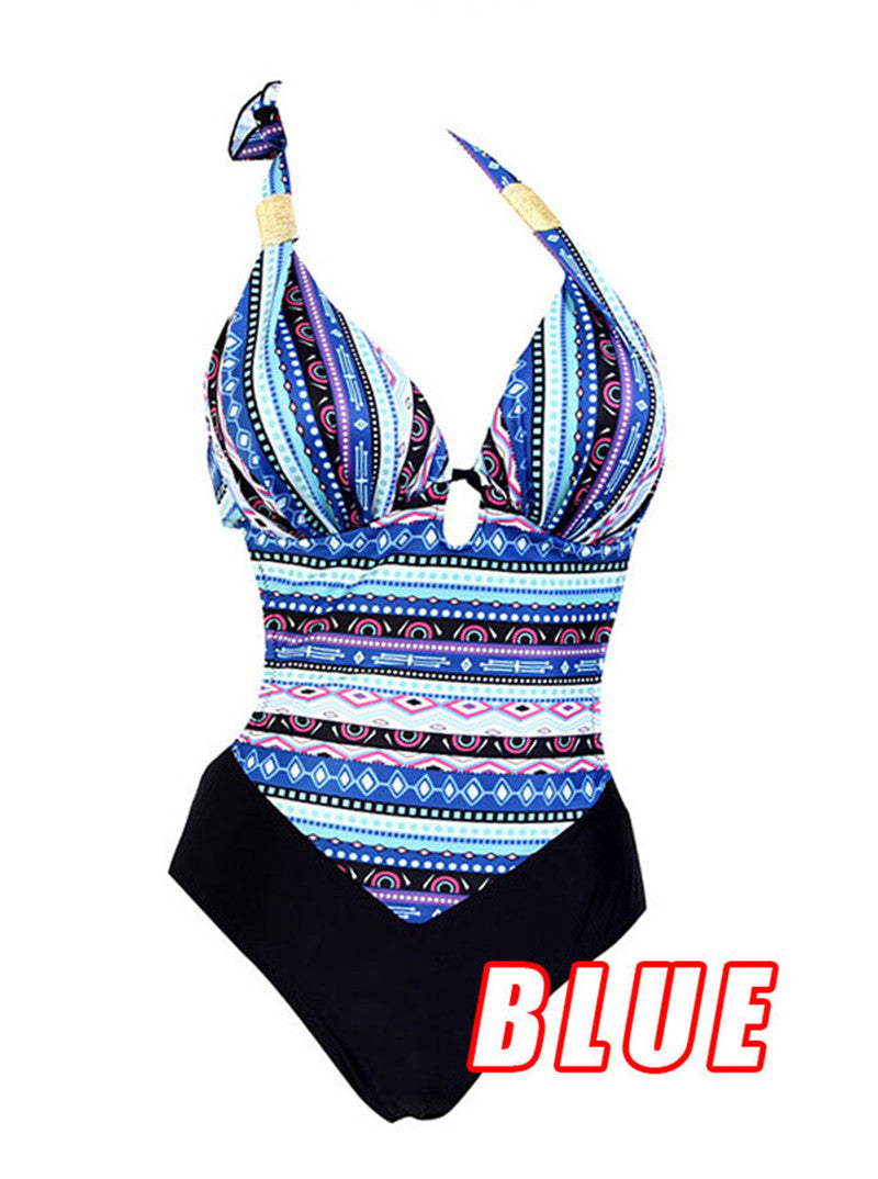 Plus Size Floral One-Piece Swimsuit