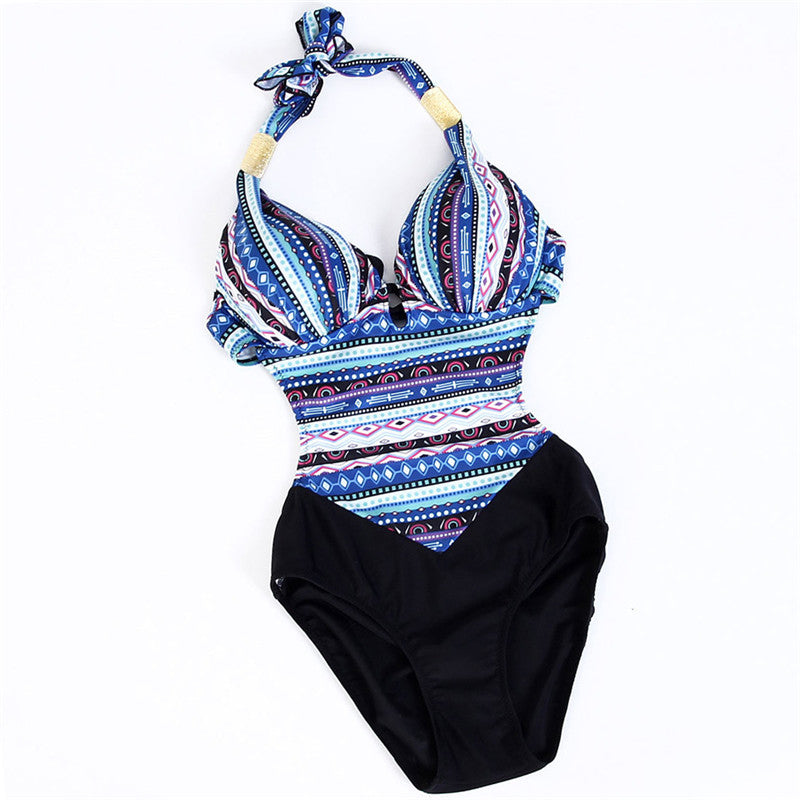 Plus Size Floral One-Piece Swimsuit