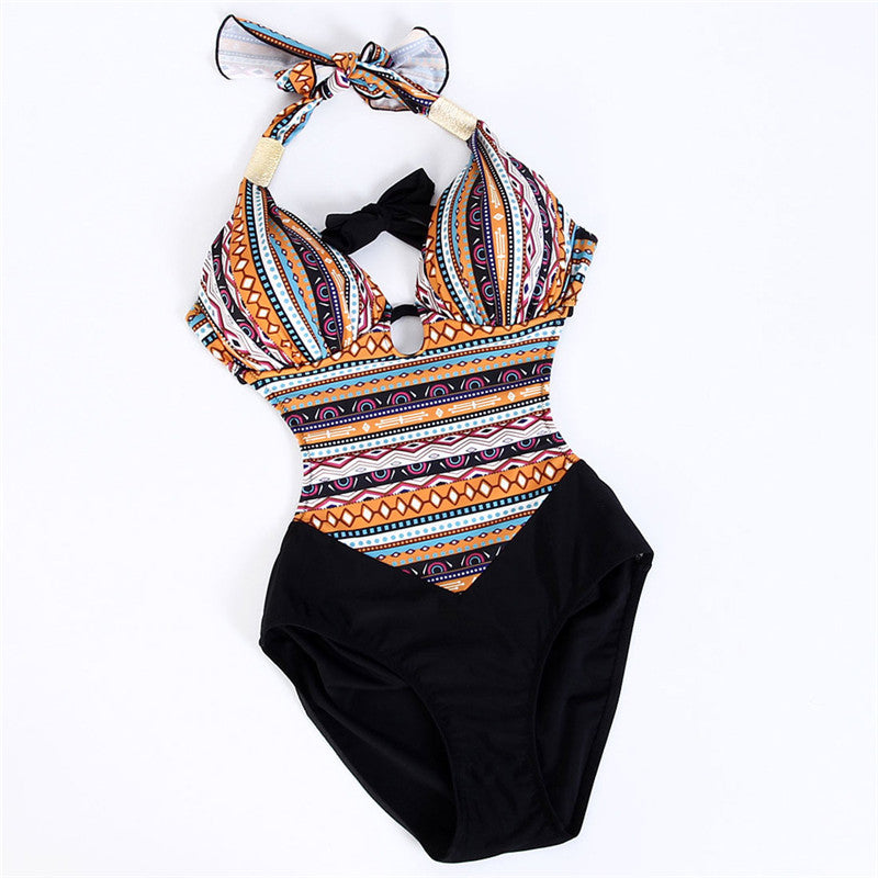 Plus Size Floral One-Piece Swimsuit