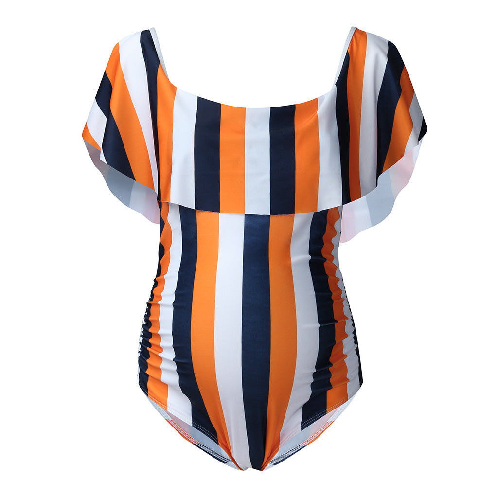 Plus Size Printed Metallic Bikini Swimsuit