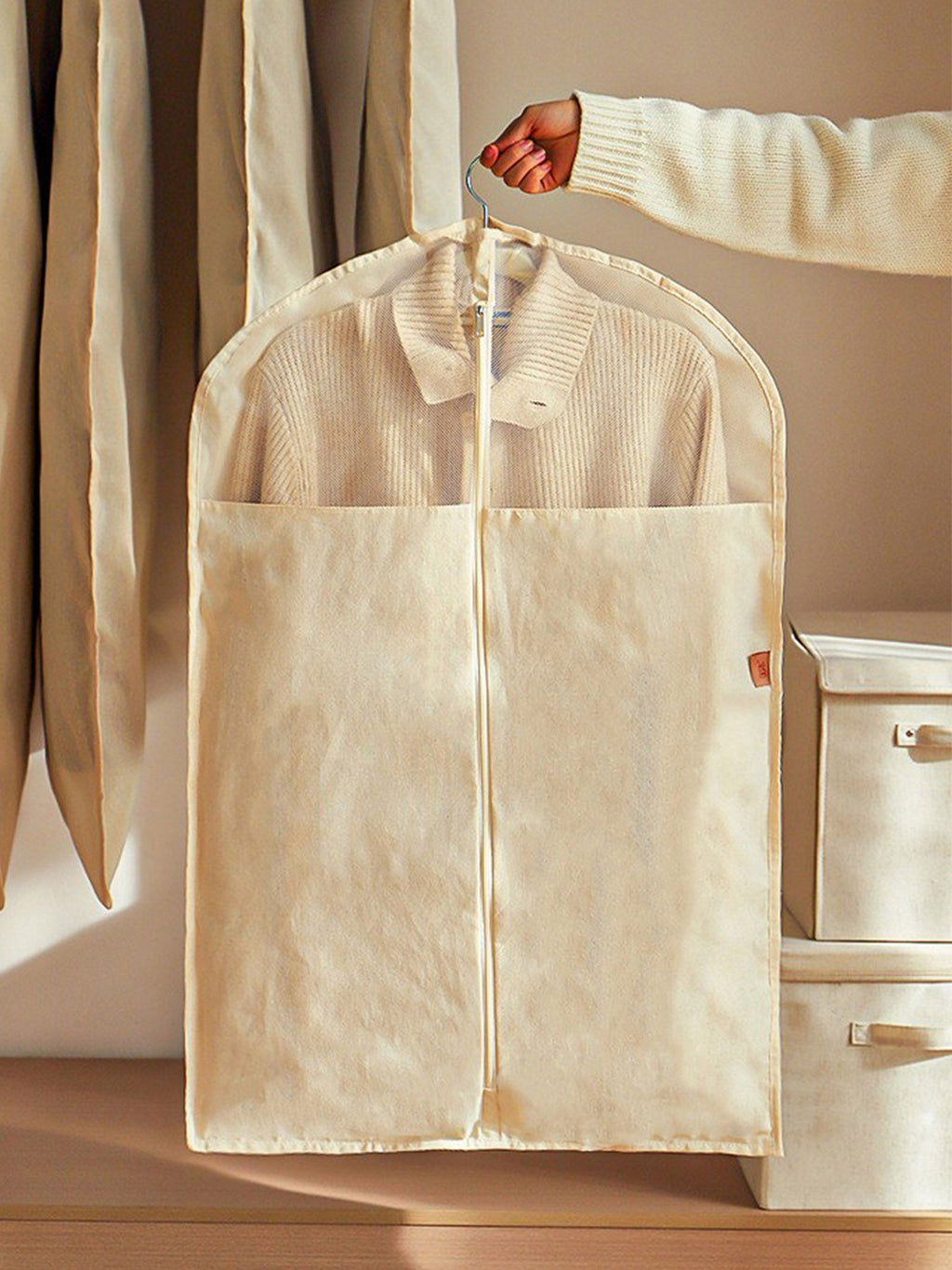 Linen Cotton Clear Window Dust-Proof Storage Bags
