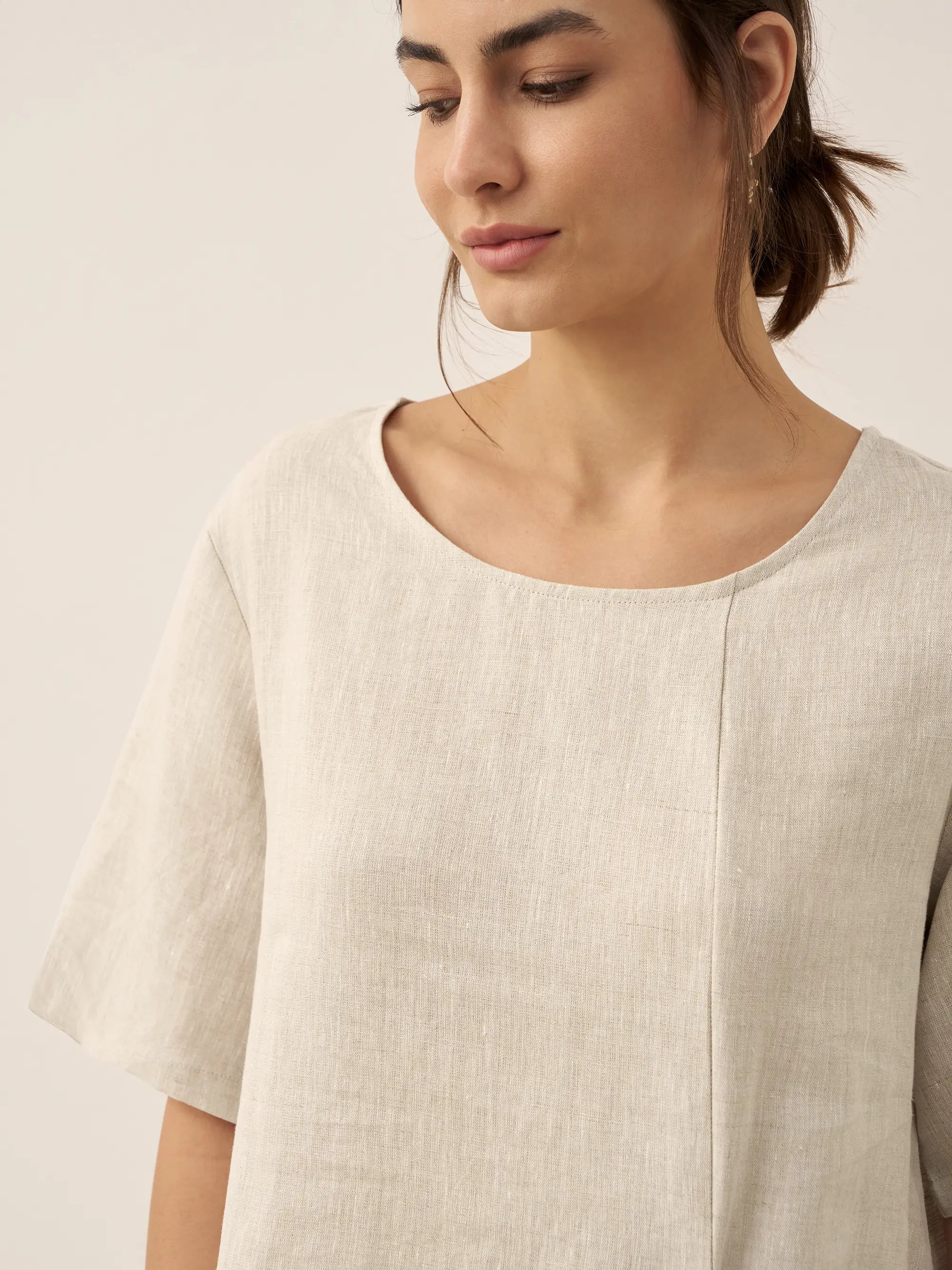100% Linen Pocket Caftan Midi-Dress ESME