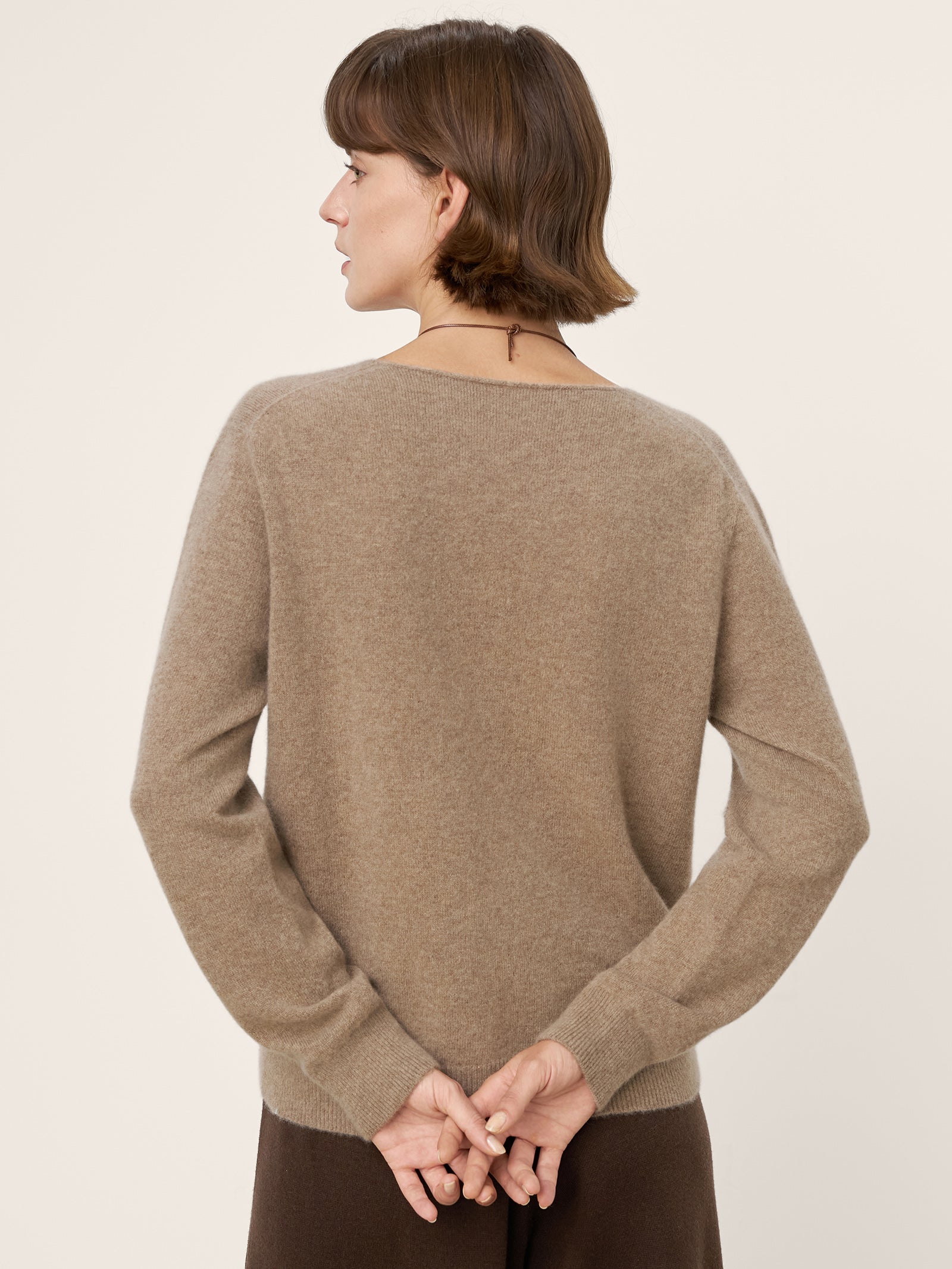 100% Mongolian Cashmere V-Neck Pullover Sweater PIPER