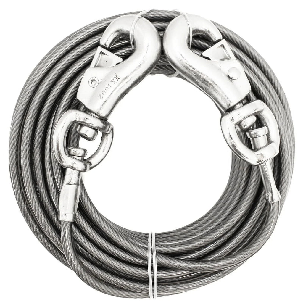 Boss Pet Super Beast XXL Dog Twin-Swivel Vinyl Coated Tie-Outs 20ft Up 250lbs