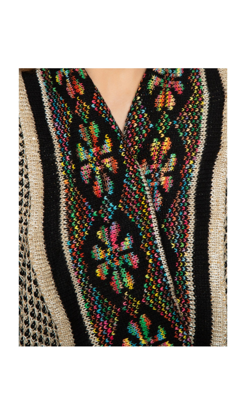 Women's Open Front Fringed Jacquard Weave Long Cardigan