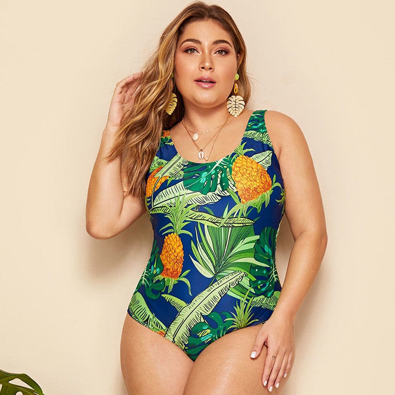 Plus Size Triangle One-Piece Swimsuit
