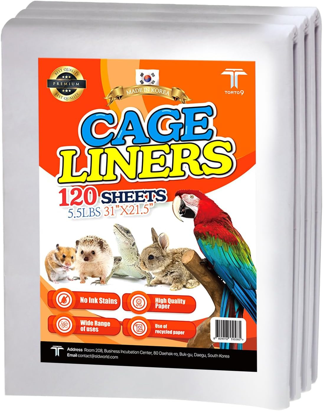 Bird Cage Liner Sheets Acid Free Non Toxic Paper Bedding 120Ct