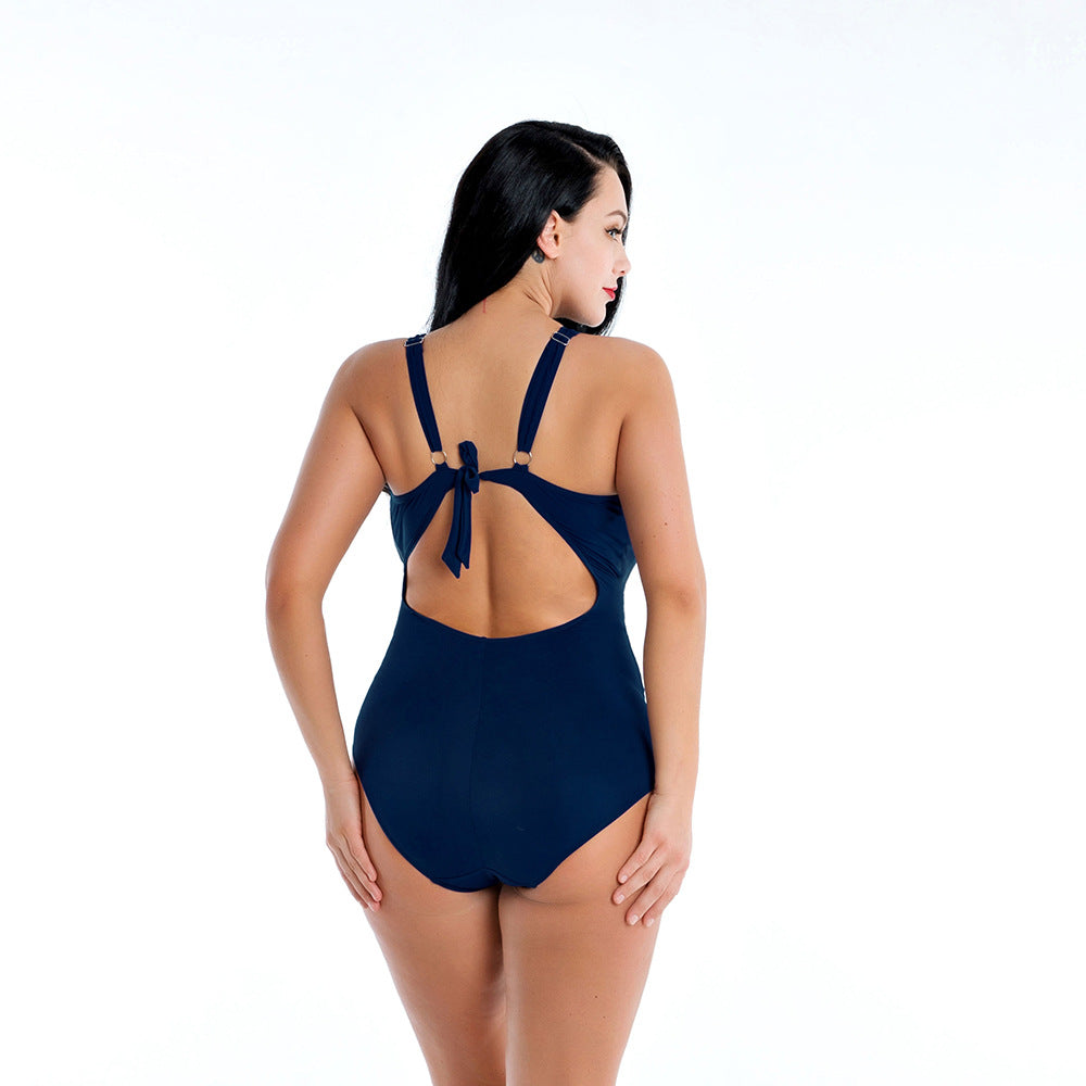 Plus Size High Waist One-Piece Swimsuit