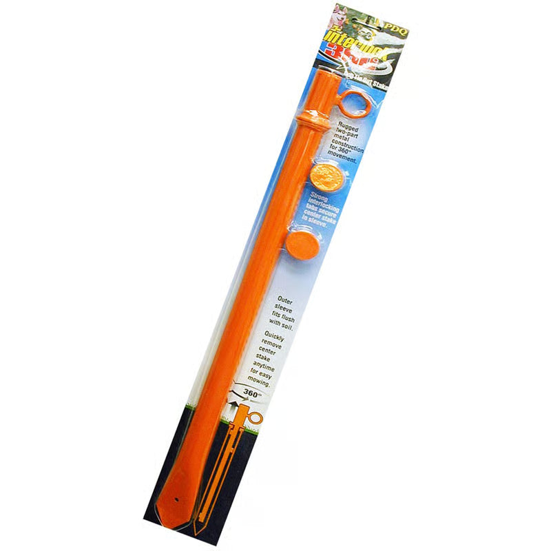 Boss Pet Interlocking 360 Tie Out Dog Stake 26" Heavy Duty Steel Orange