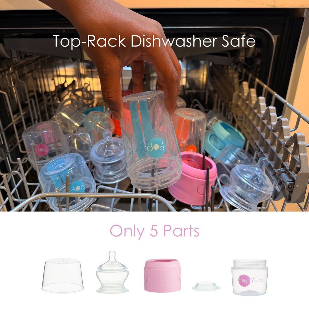 PopYum Pink 7 Piece Bundle: 9oz Bottle 3-Pack + 2 Nipple 2-Packs