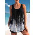 Plus Size Printed Skirt Bikini Swimsuit
