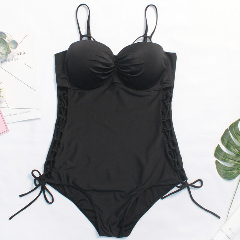 Black Plus Size One-Piece Swimsuit