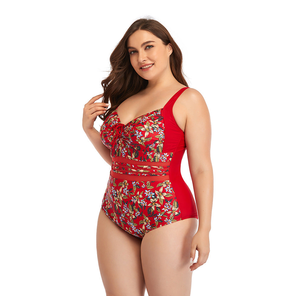 Printed Retro One-Piece Plus Size Swimsuit