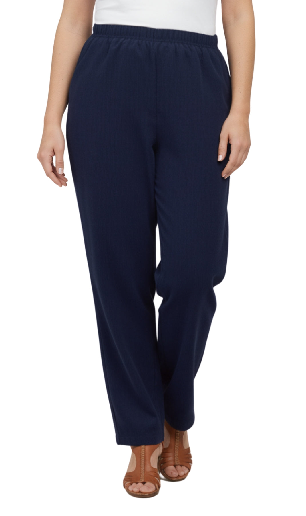 Women's Pull-On Fine Wale Corduroy Pants — Soft Covered Elastic Waist